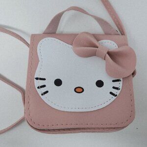 Hello Kitty Pink Crossbody Bag For Girls With Bow & Adjustable Strap, Small
